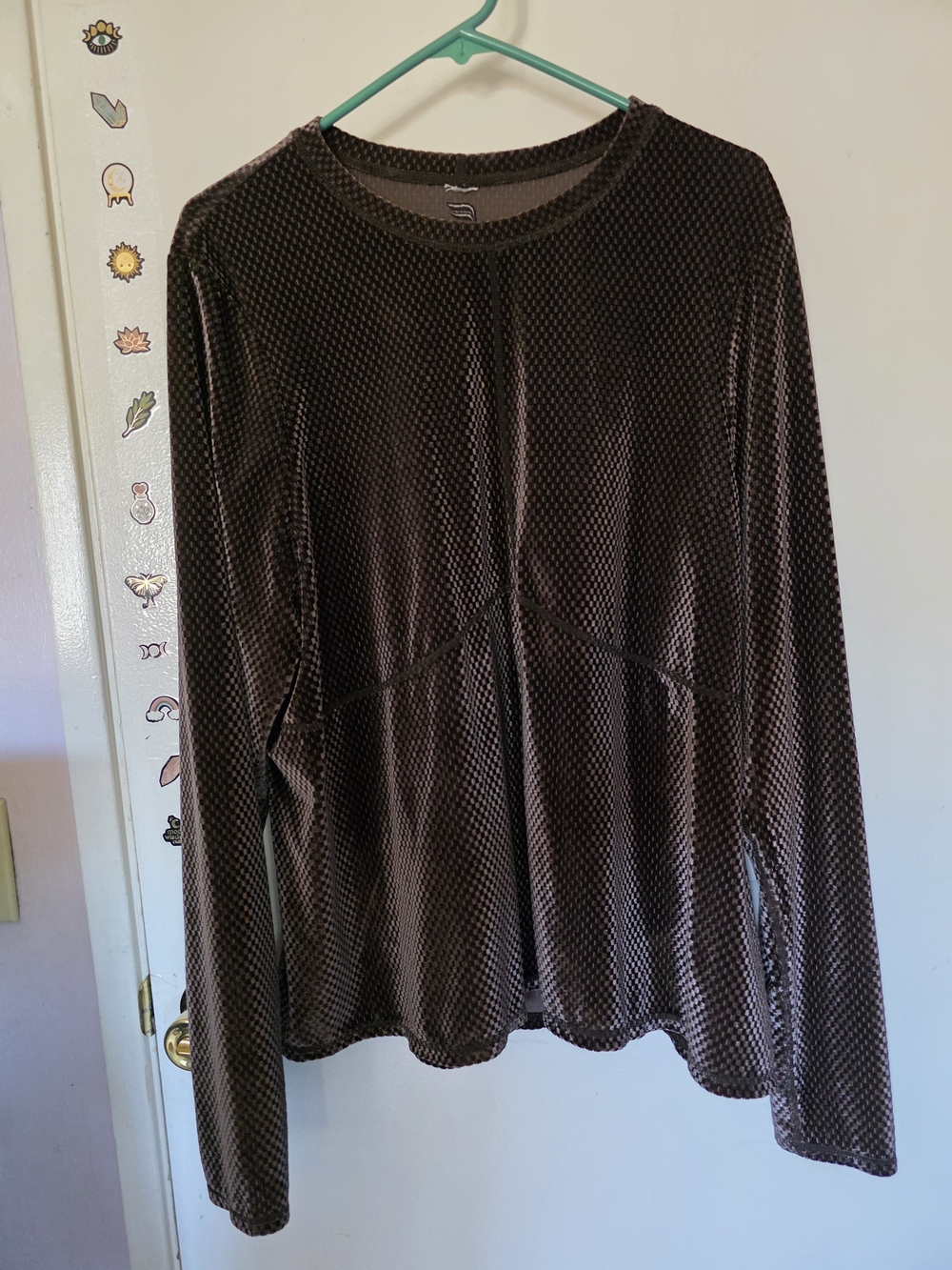 Fabletics Brown Velvet Long Sleeve Tee